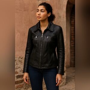 Rudsak Women's Black Leather Jacket Made In Canada Small